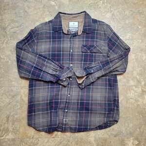 Legendary Whitetails Buck Camp Flannel Shirt Mens Large L Black Green Plaid